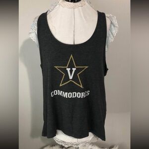 XL National Collegian Sleeveless Charcoal Tank (V Commodores) Vanderbilt C5516